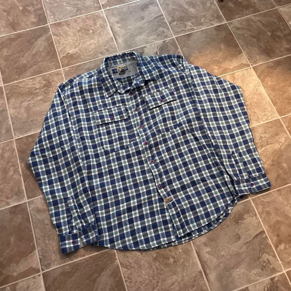 Vintage 1990s skate Elwood Denim Company made in USA flannel, no flaws, size L